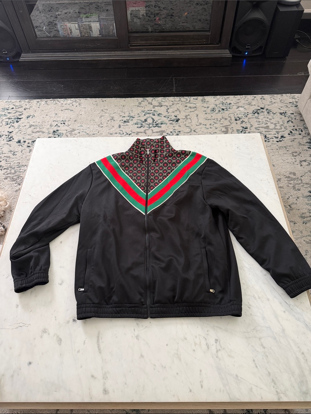 Gucci GG Star Monogram Web Stripe Track Jacket XL Made in Italy